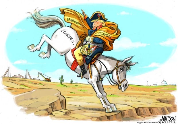 Political cartoons: Trump's national emergency Political cartoons: Trump's national emergency