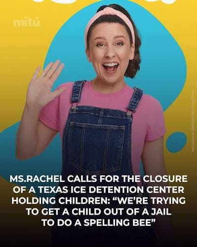 Ms. Rachel is speaking out for kids in detention and what she's saying is  hard to ignore. She's working with lawyers and immigration advocates to  shut down the Dilley facility and reunite
