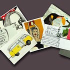 A Book Stack Postcard