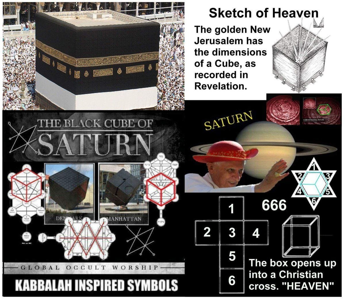 Black cube of saturn hexagram star of remphan seal of solomon 666 - Artofit
