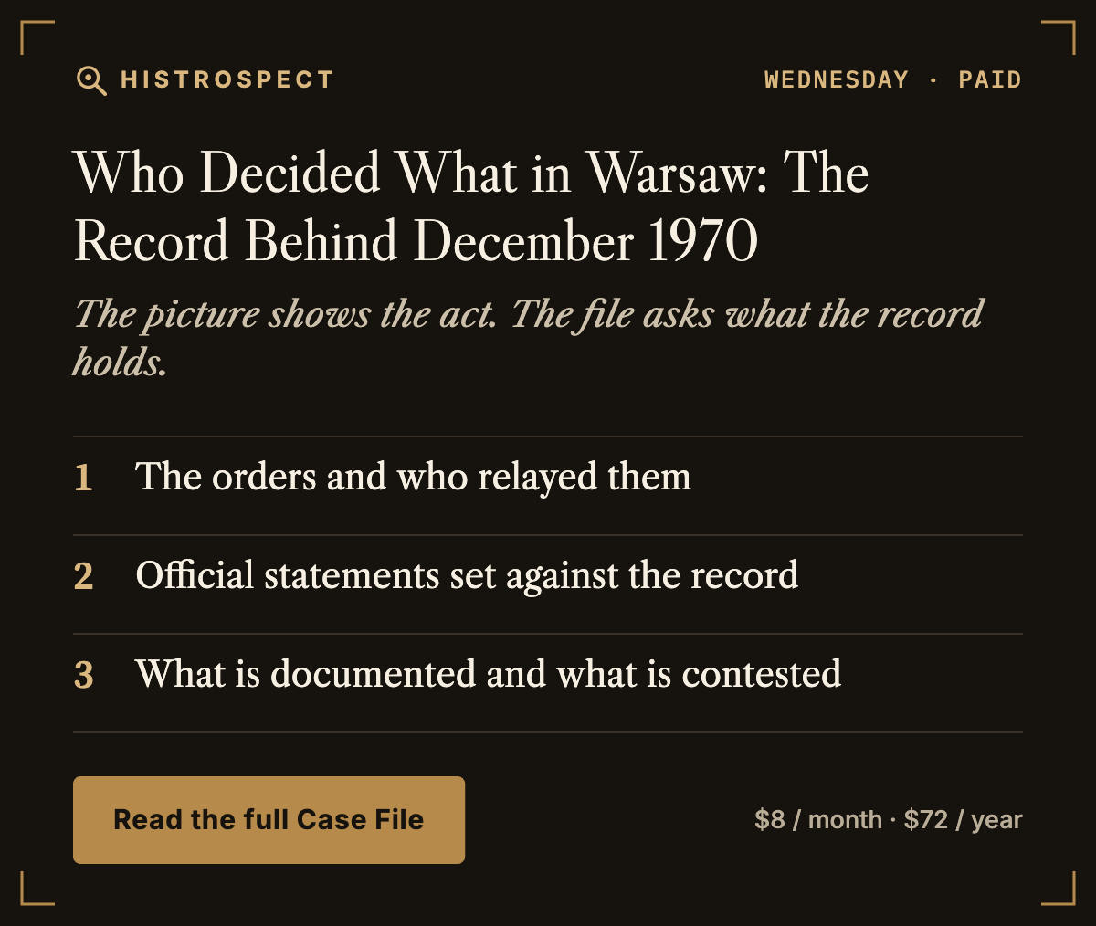 Who Decided What in Warsaw: The Record Behind December 1970 Who Decided What in Warsaw: The Record Behind December 1970