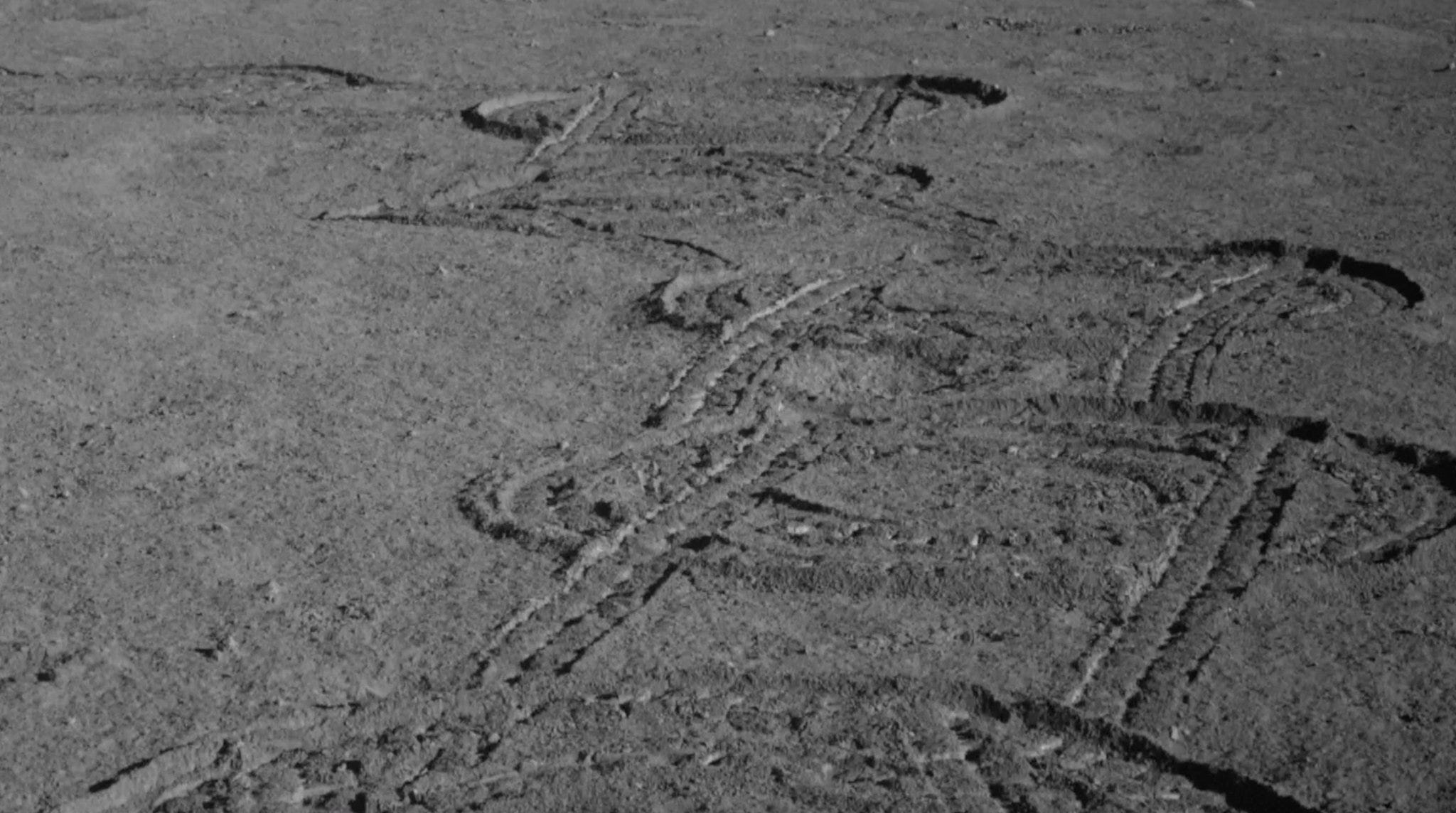 Yutu-2’s tracks seen from the rover in September 2024.