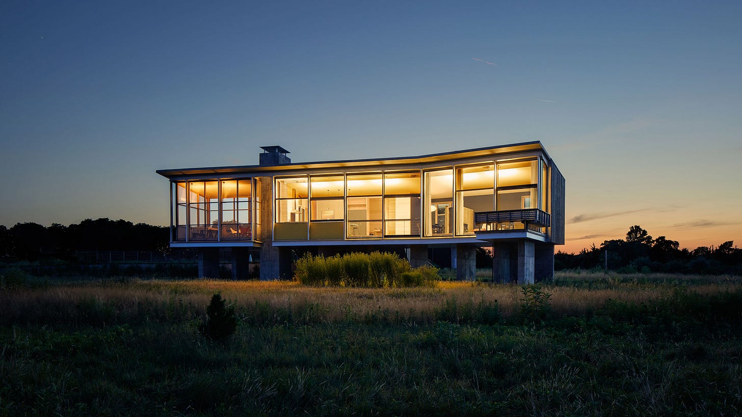 Ryall Sheridan raises Wetlands House above coastal site on Long Island Ryall Sheridan raises Wetlands House above coastal site on Long Island