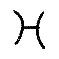 The Pisces zodiac glyph.