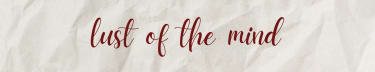 lust of the mind