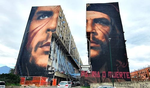 Mural by Jorit in Naples depicting Che Guevara