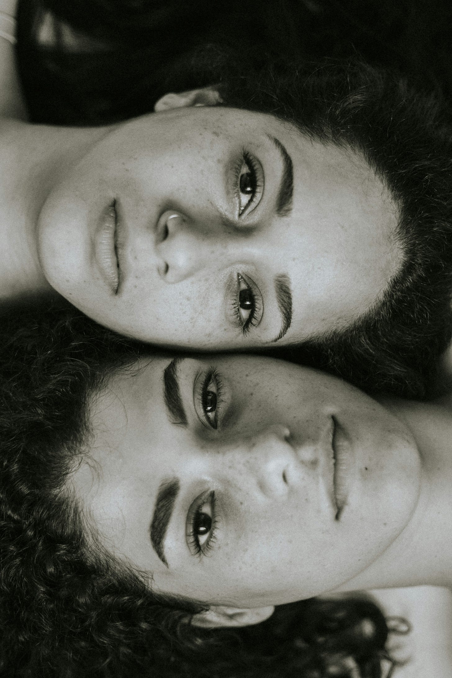 two women black and white just faces two women black and white just faces