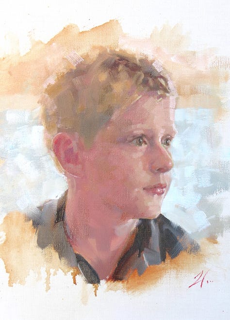 Portraits in oil paint