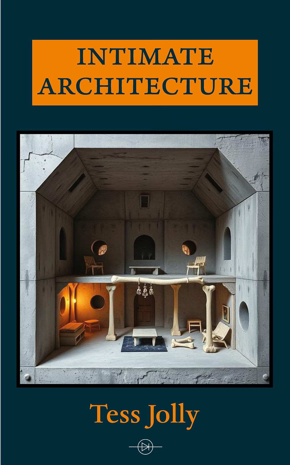 Book cover showing a disturbing doll’s house with bones as part of its construction