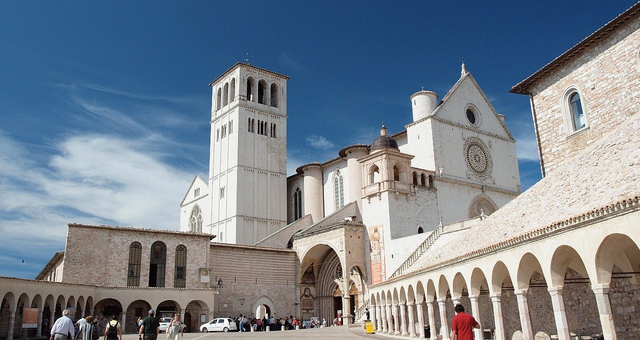 Cathedal of San Rufino in Assisi on a sunny day Cathedal of San Rufino in Assisi on a sunny day