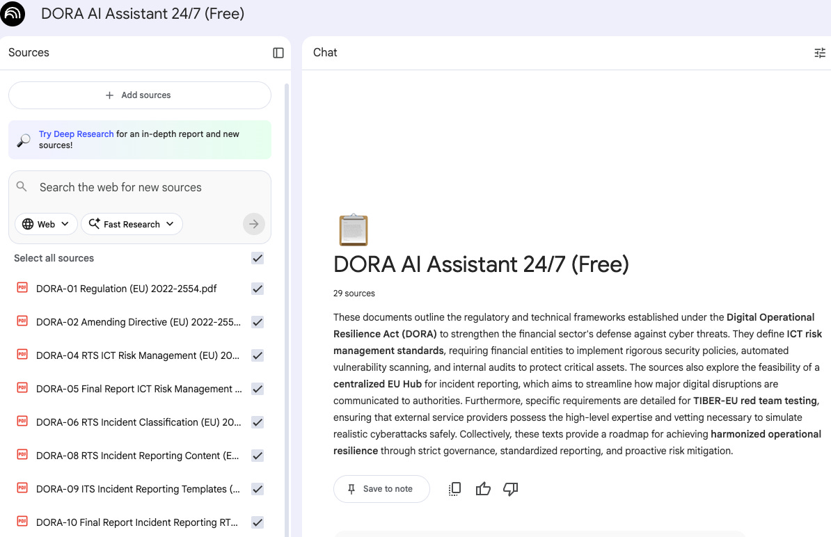 Screenshot 3: Sources panel partially filled (10+ sources added) Screenshot 3: Sources panel partially filled (10+ sources added)