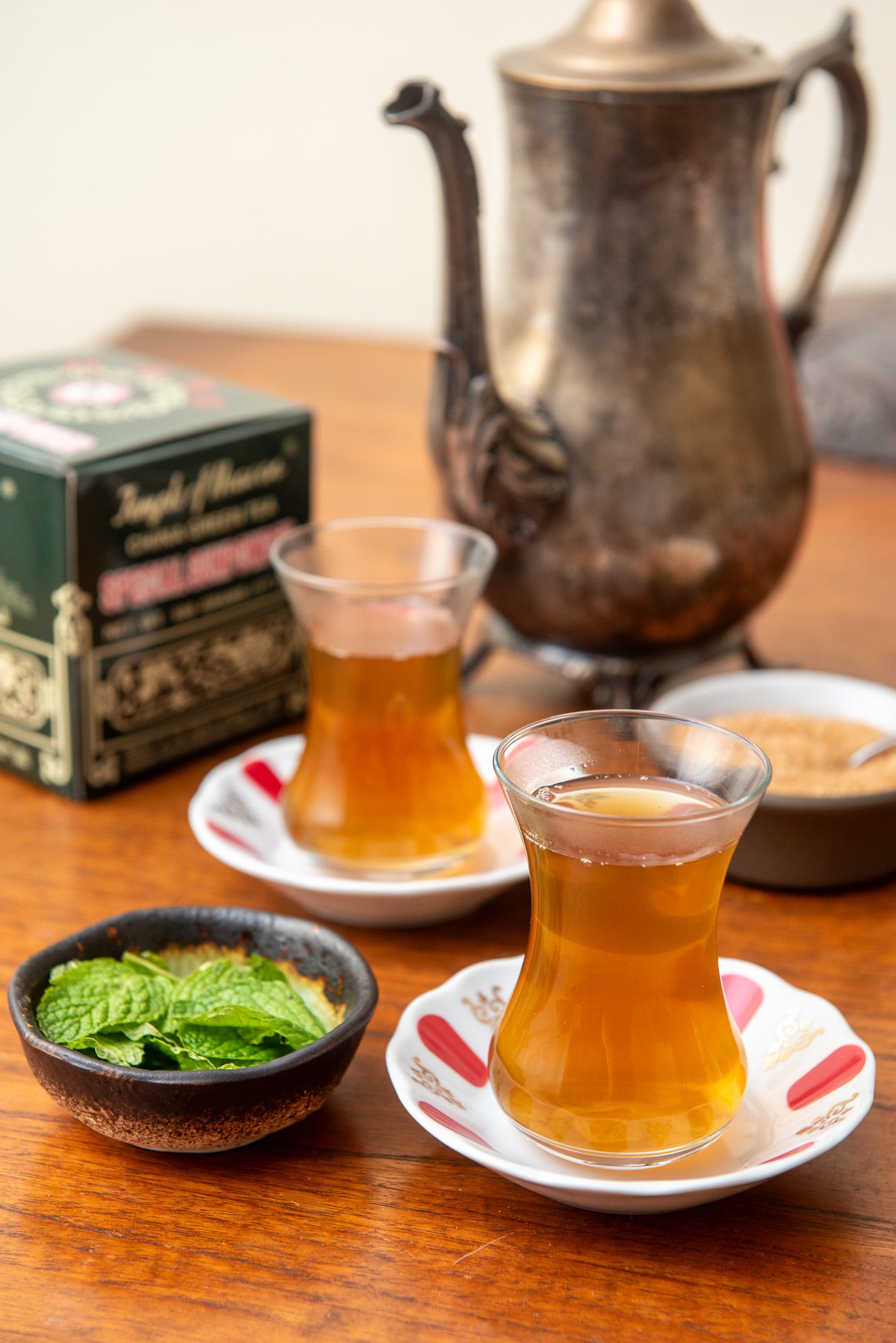 ID: Brewed gunpowder mint tea