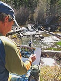 Painting in the Cimmarron Canyon, NM