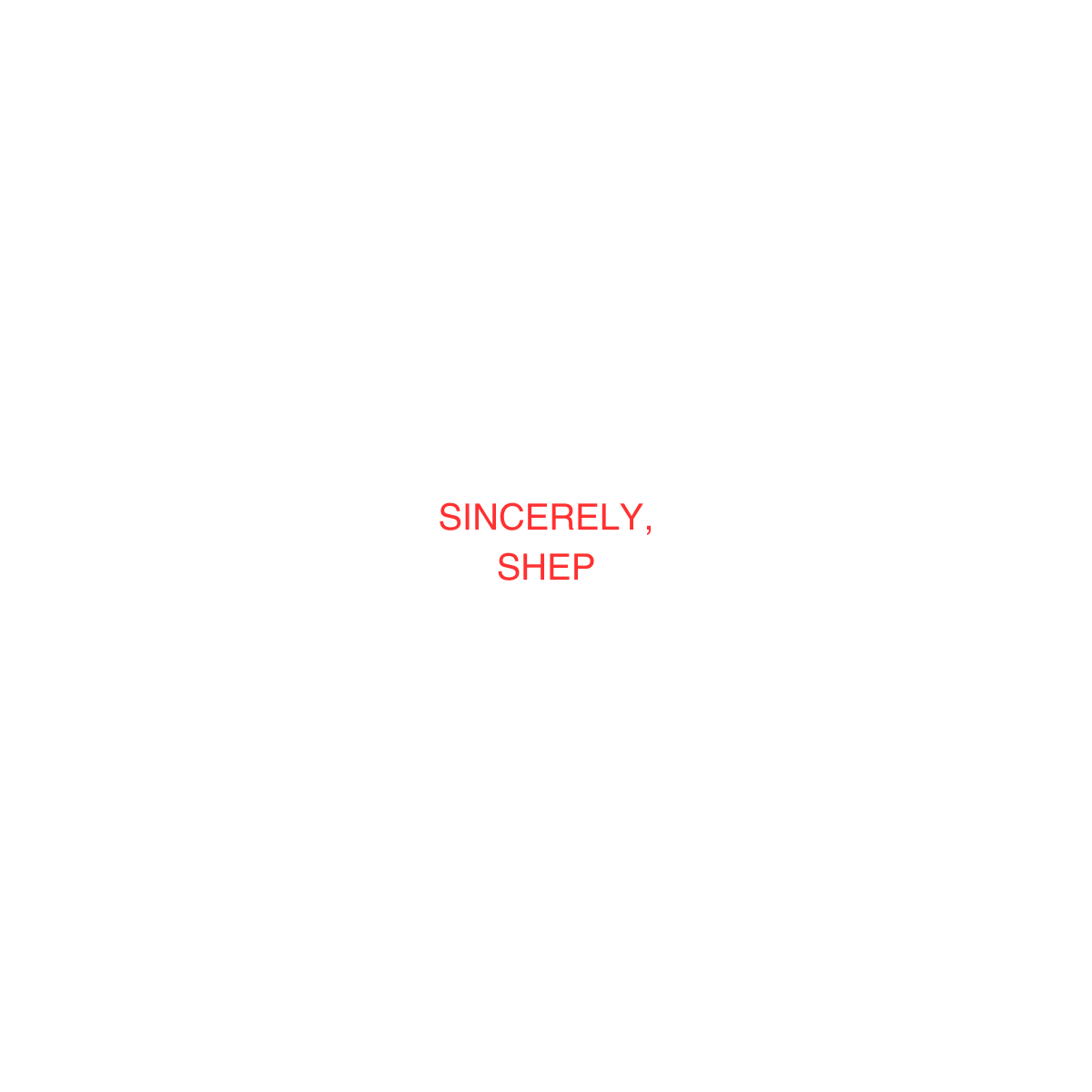 sincerely, shep  logo