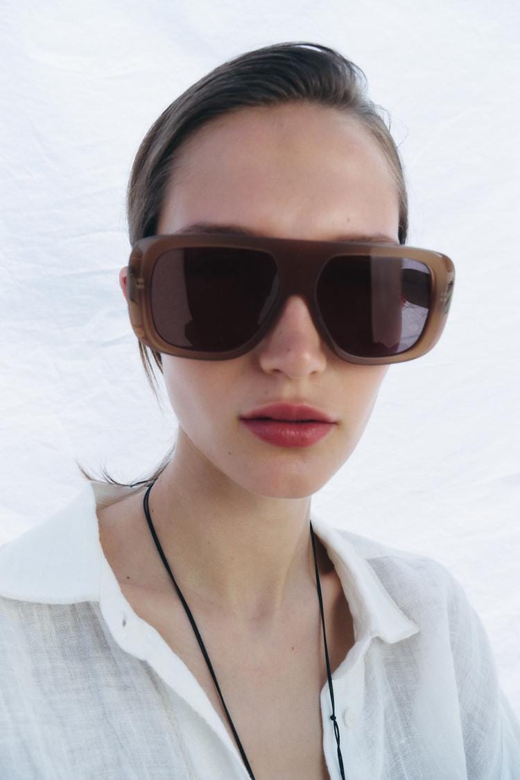 Zara ALL GLASS SUNGLASSES - Olive green - Image 0 Zara ALL GLASS SUNGLASSES - Olive green - Image 0