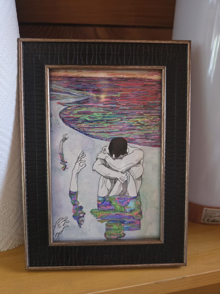 New framed drawings.
