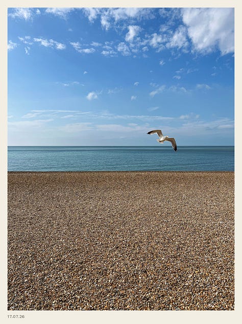 3 view of the English coast, in colour and monochrome