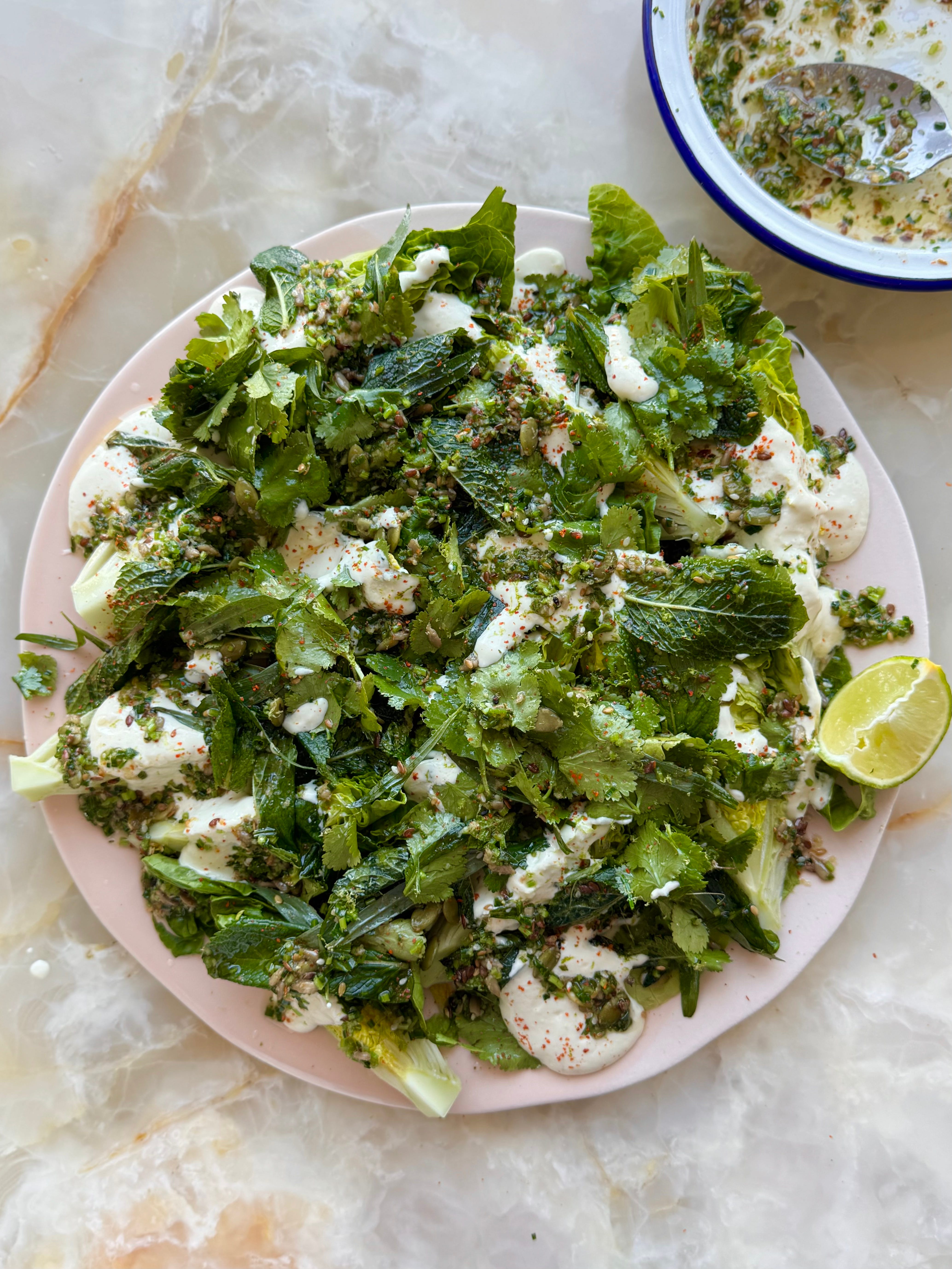 A herby wedge salad and a spanakopita of sorts