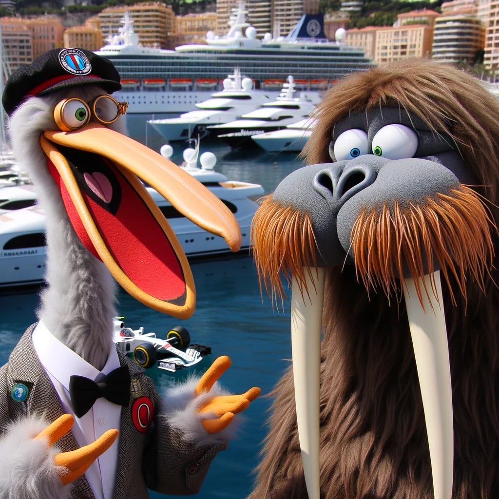 Pelican and a walrus muppets 1 Pelican and a walrus muppets 1