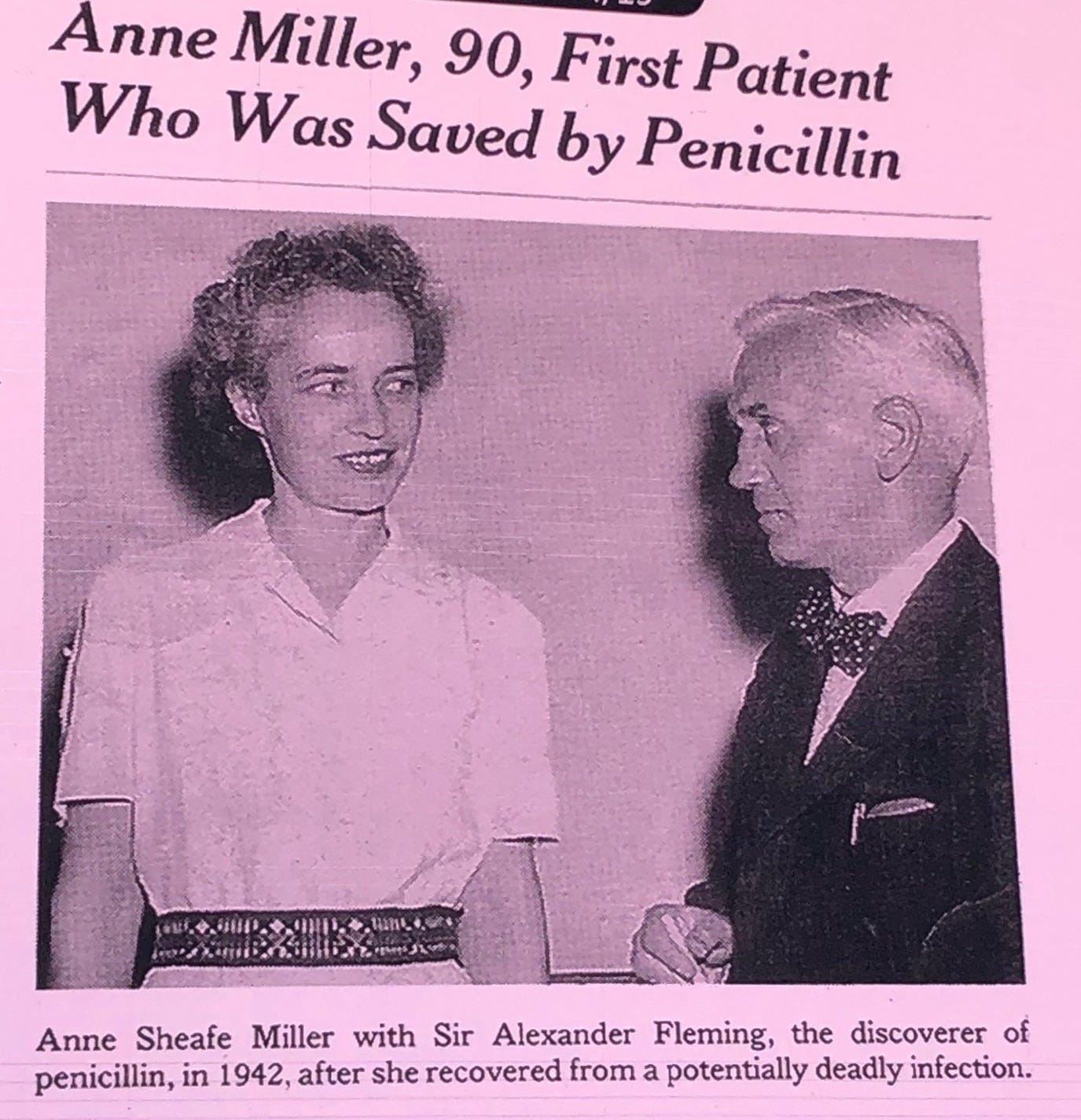 Carlos del Rio on X: "Anne Miller was the first patient who was saved by  Penicillin in 1942. Since then many antibiotics have been discovered but  antimicrobial resistance has also become a