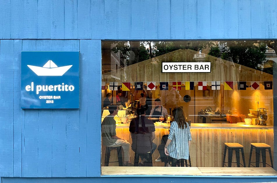 El Puertito: bar de ostras en Madrid