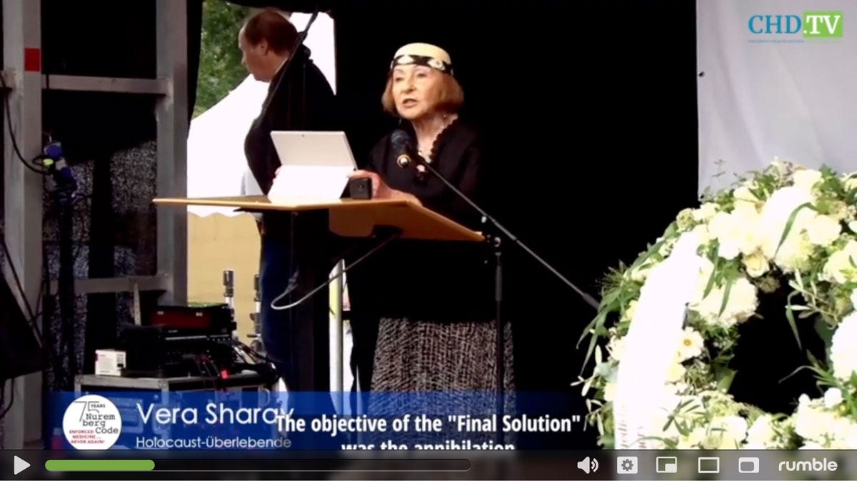 Vera Sharav Speaking at 75th Anniversary for Nuremberg Code Vera Sharav Speaking at 75th Anniversary for Nuremberg Code