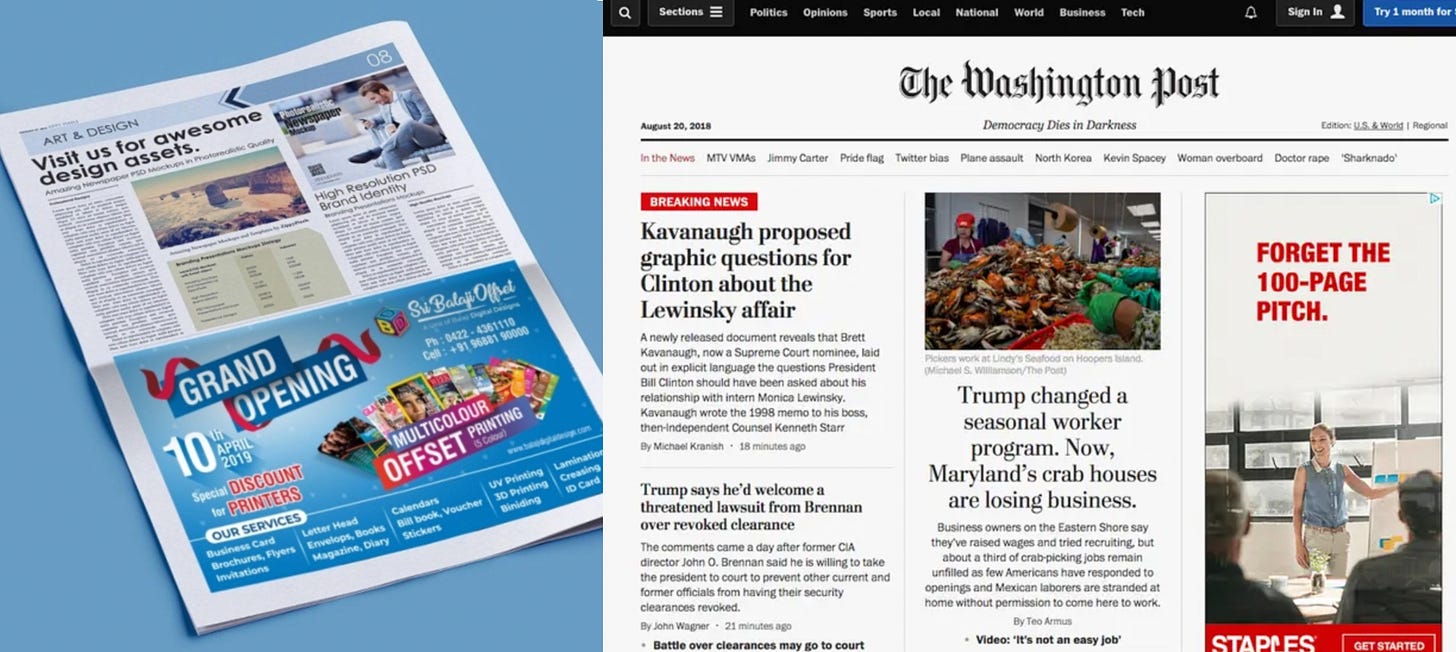 Print ads vs Web ads