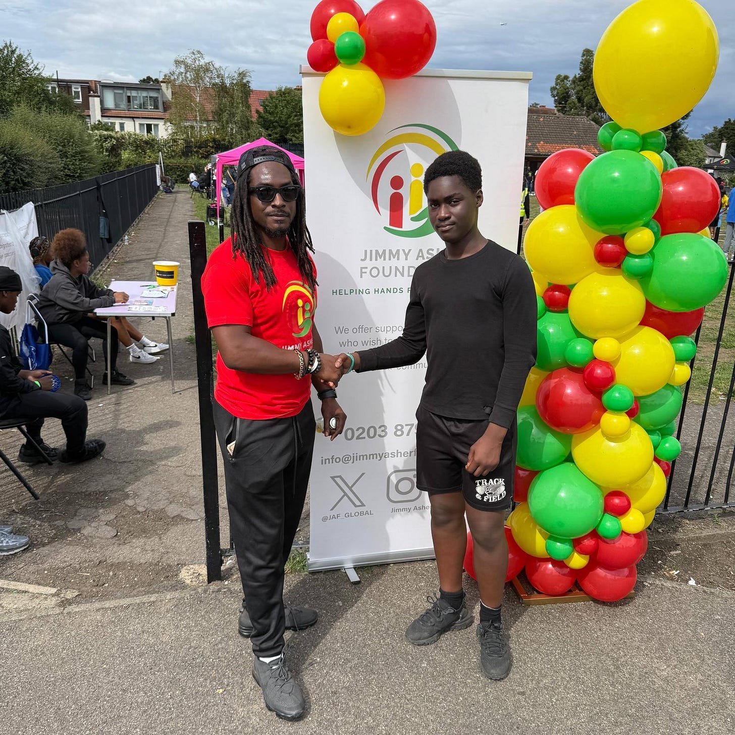 May be an image of 5 people and text