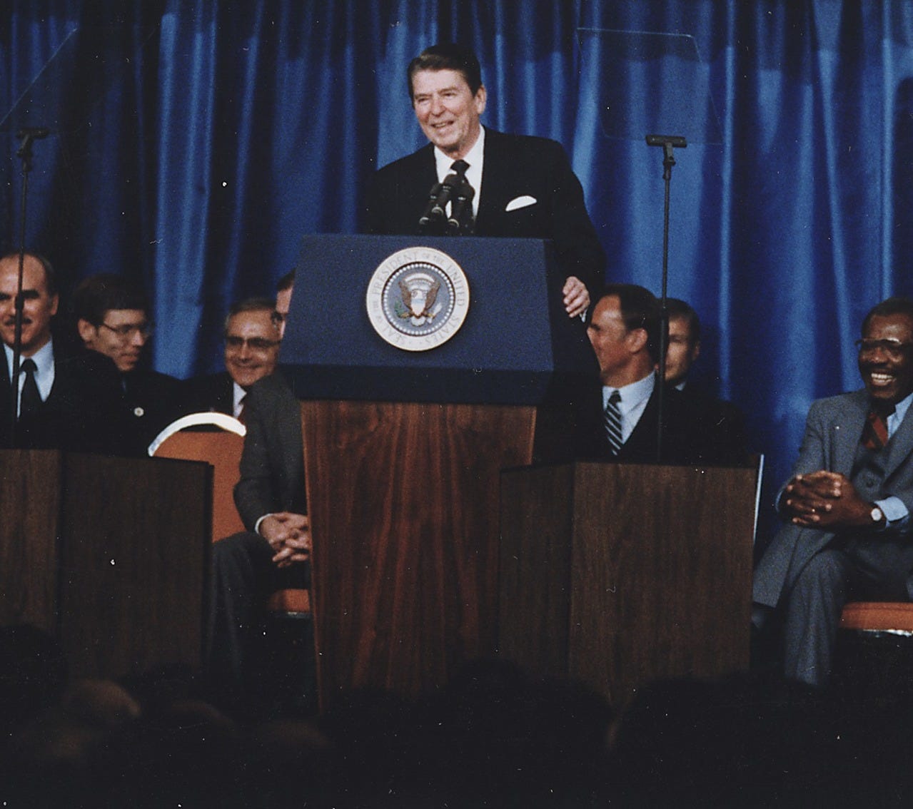 President Ronald Reagan, March 1983. President Ronald Reagan, March 1983.