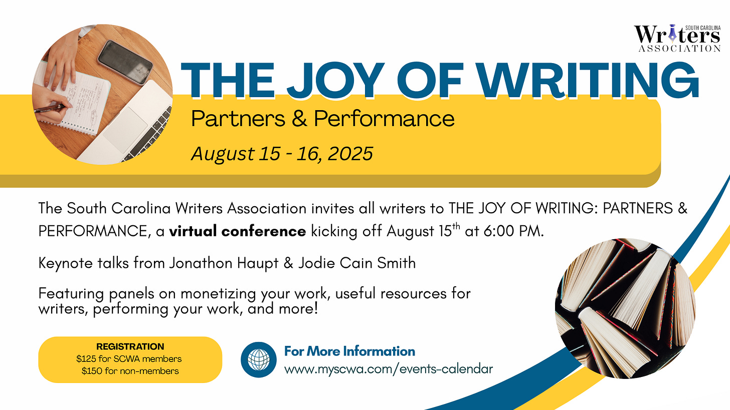 Graphic for The Joy of Writing conference