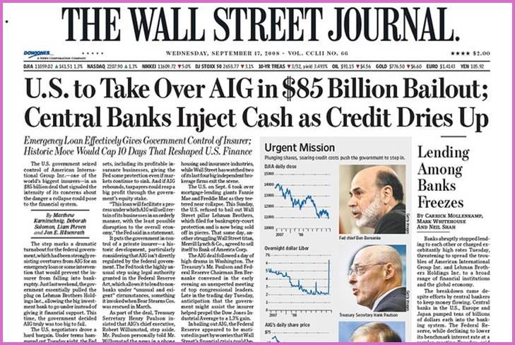 Lehman's Collapse, on the Front Page - WSJ