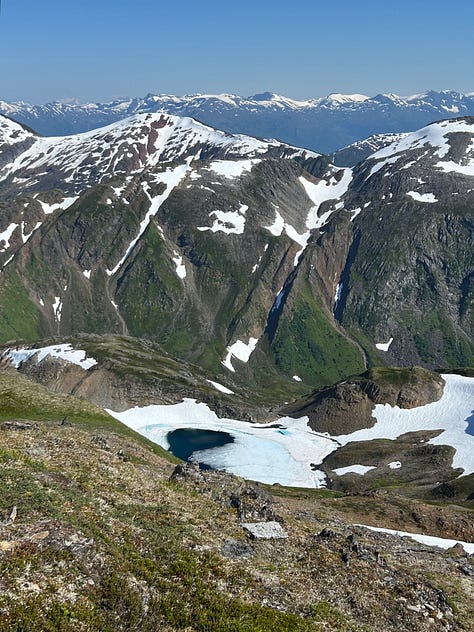 Juneau ridge trail mountains, lakes, flowers, hiking