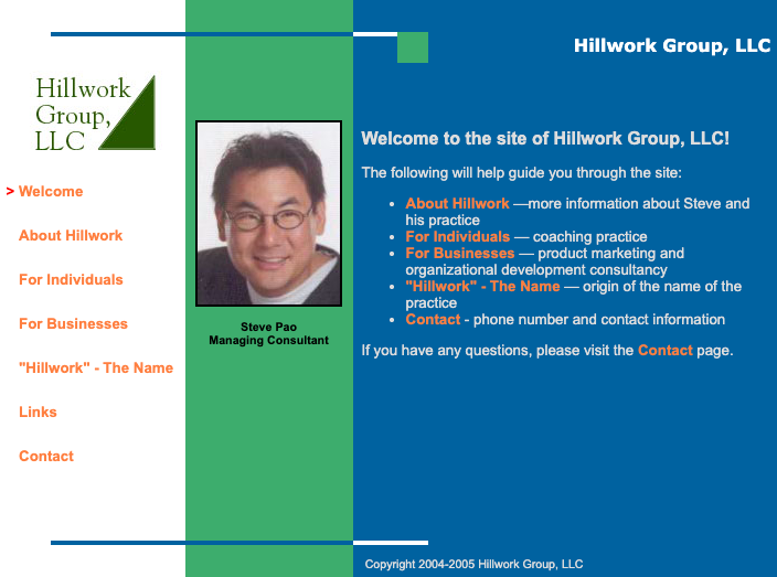 An old school circa 2005 website for a consulting business An old school circa 2005 website for a consulting business