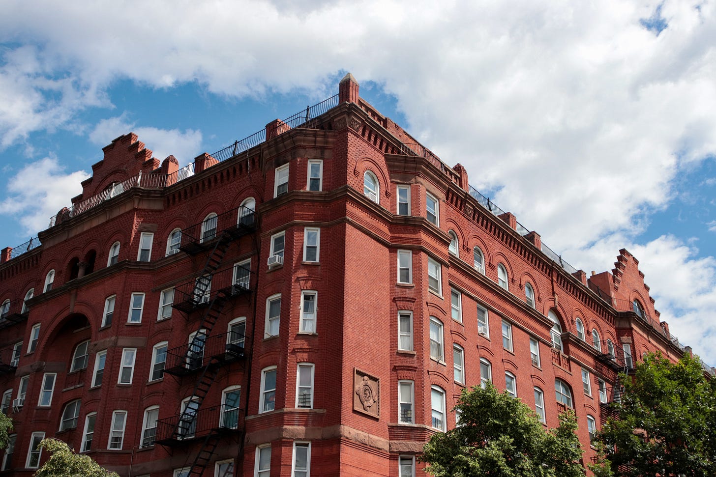 large brick apartment building