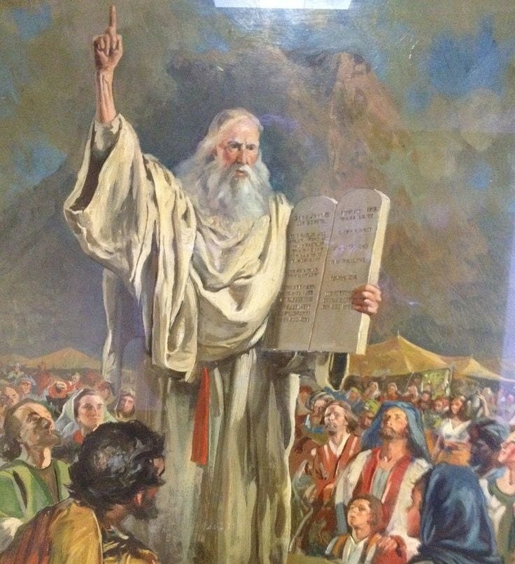 Moses brought forth the people out of the camp to meet with God; and they stood at the nether ...