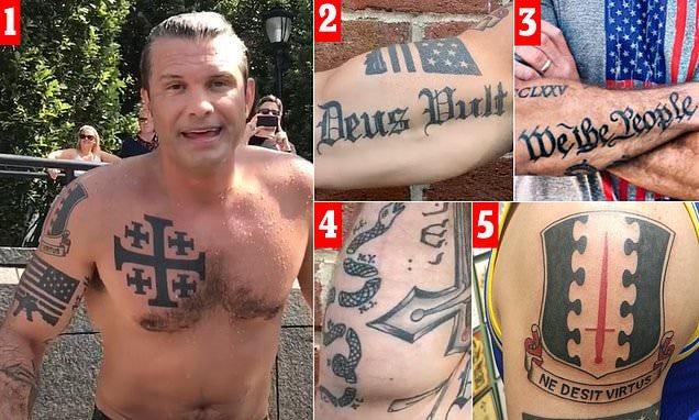 Fox News host Pete Hegseth's tattoos decoded after Donald Trump picked him  as new Secretary of Defense | Daily Mail Online