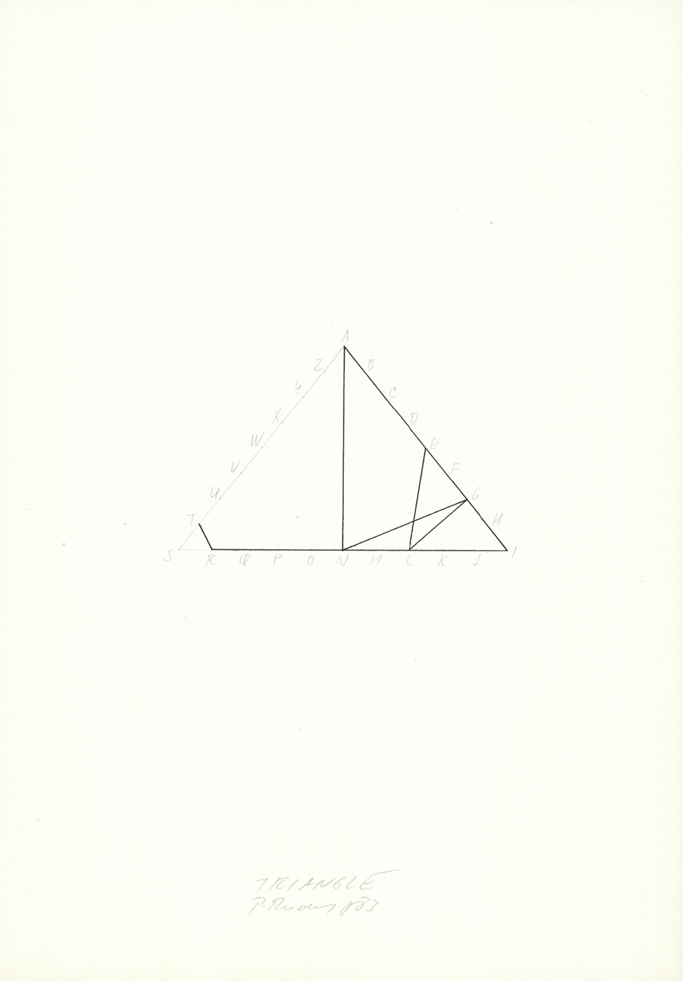 Pavel Rudolf, Triangle, (pencil), 1983 [Archiv a sbírka Jiřího Valocha, Moravská galerie, Brně. © Pavel Rudolf]
