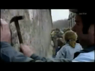 berlin wall falls on Make a GIF