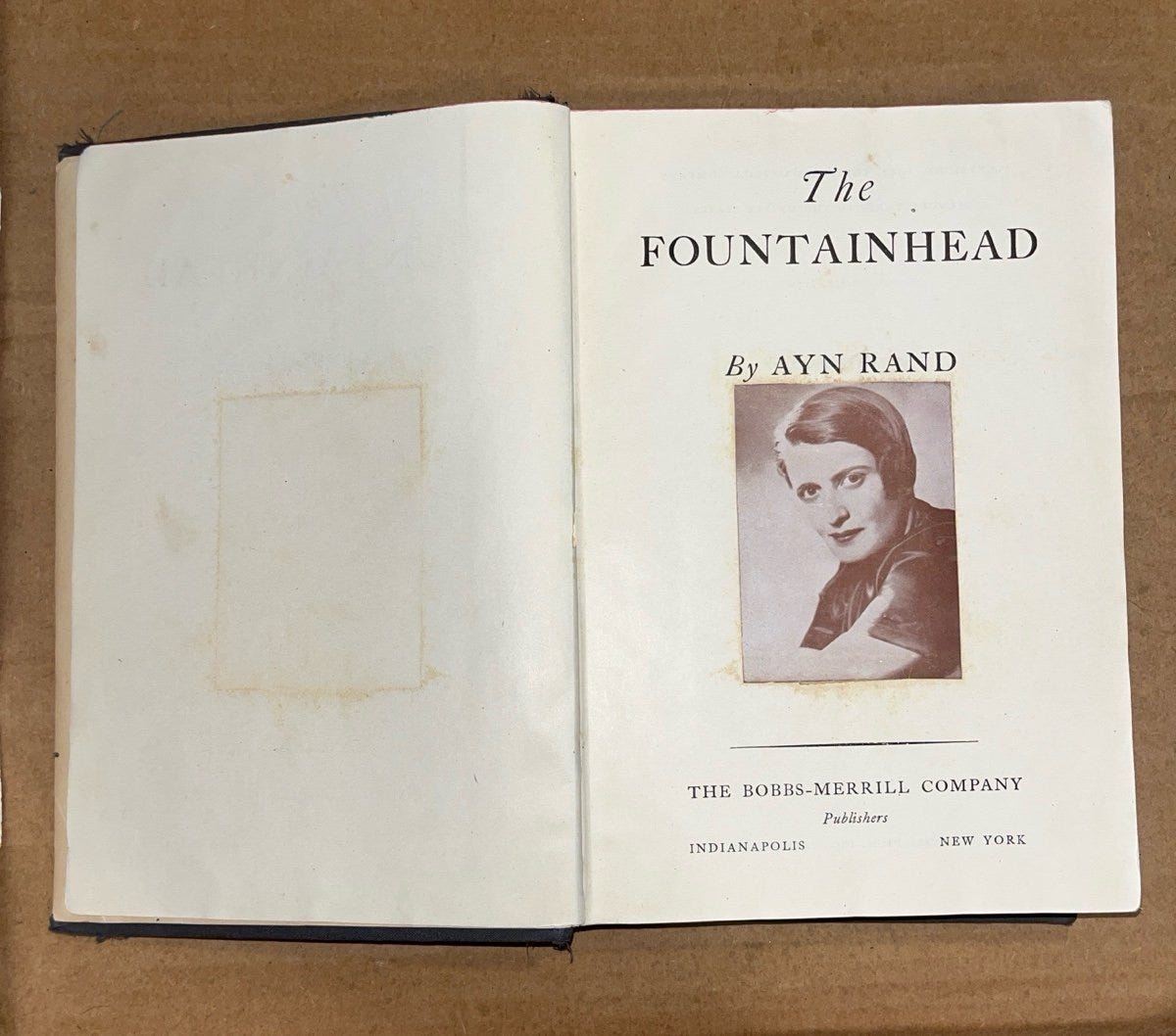 The Fountainhead, 1943 Edition (1943), Ayn Rand; Early State Bobbs-Merrill  Hardc