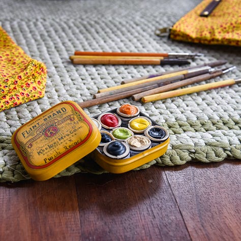 art supplies, vintage style, Peg and Awl