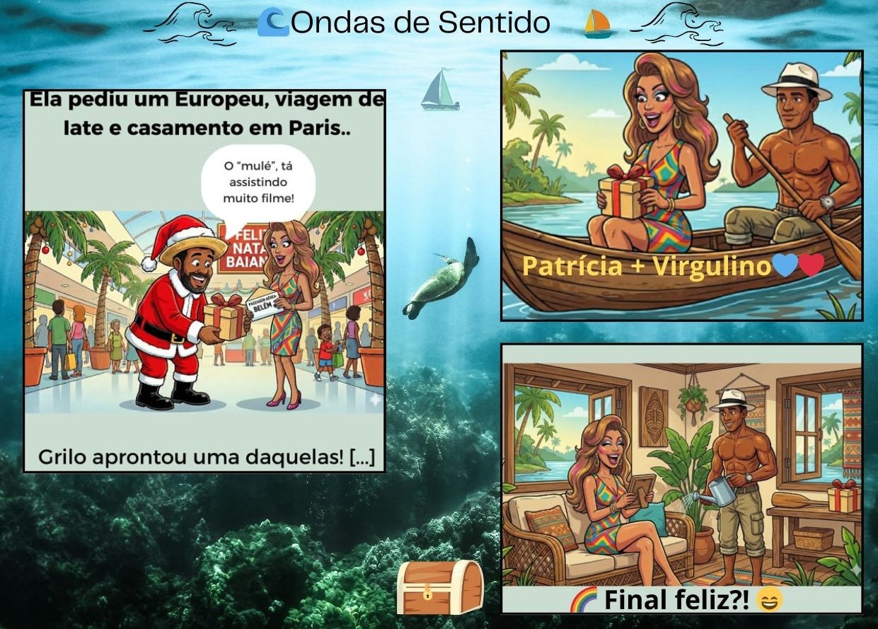 João Grilo, de Ariano Suassuna, como Papai Noel em Salvador-BA. O Gênio Grilo do Ondas de Sentido (Substack) possui todo o borogodó da brasileiragem e mantém-se afiadíssimo com suas graciosidades. Venha ler, está imperdível!