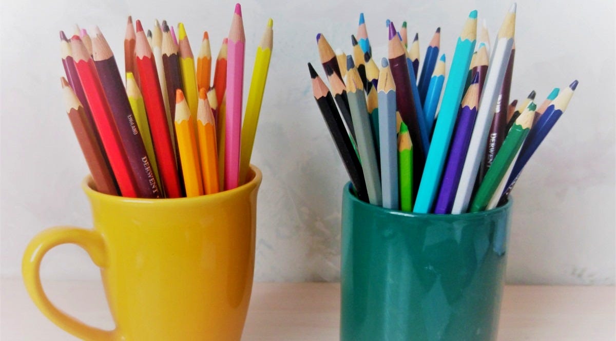 pencil, coloring, colors, drawing, cups, crayons, colored pencils