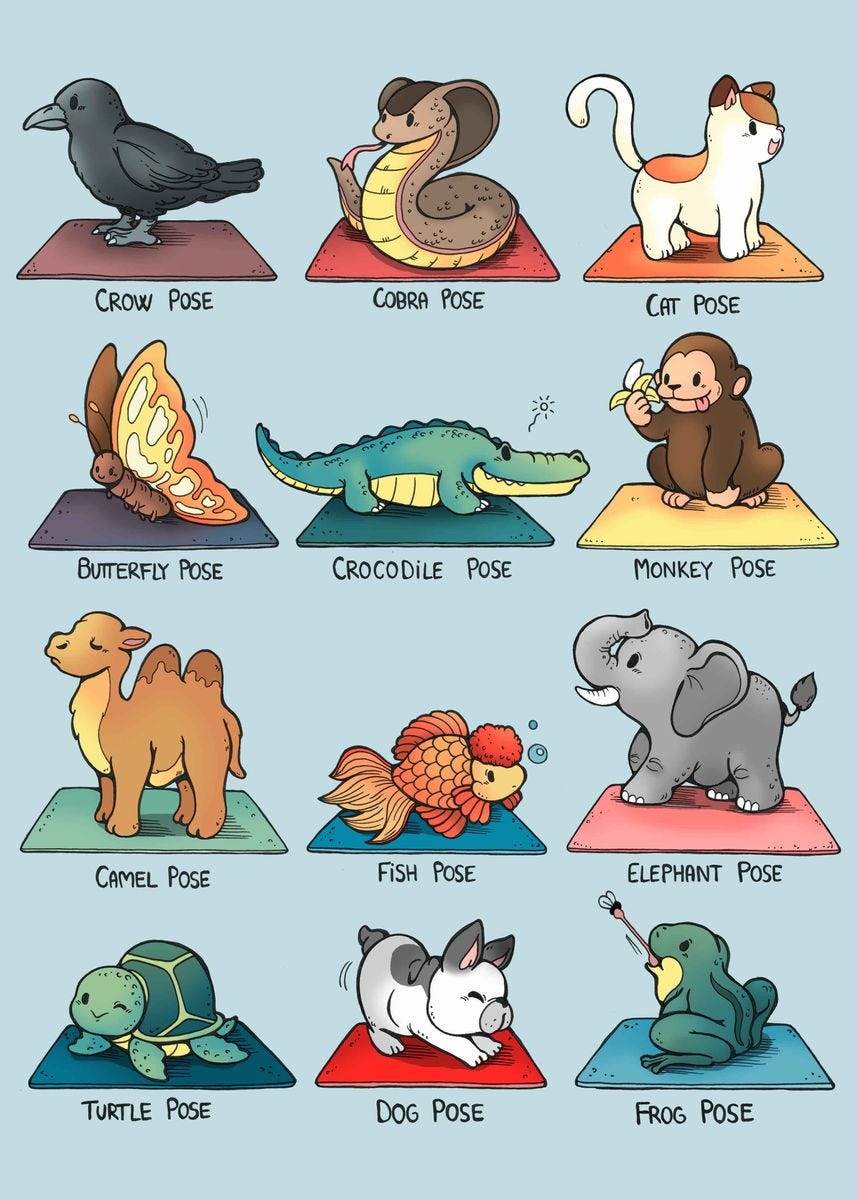 Animal Yoga Pose' Poster by Valentina Fabbri | Displate