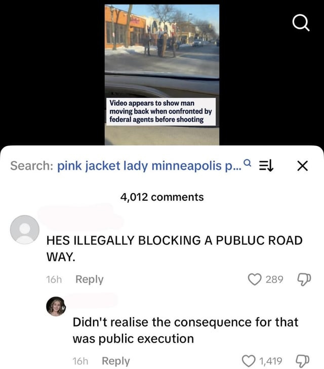 r/insanepeoplefacebook - ah yes, being brutally shot seems adequate if you blocked a road