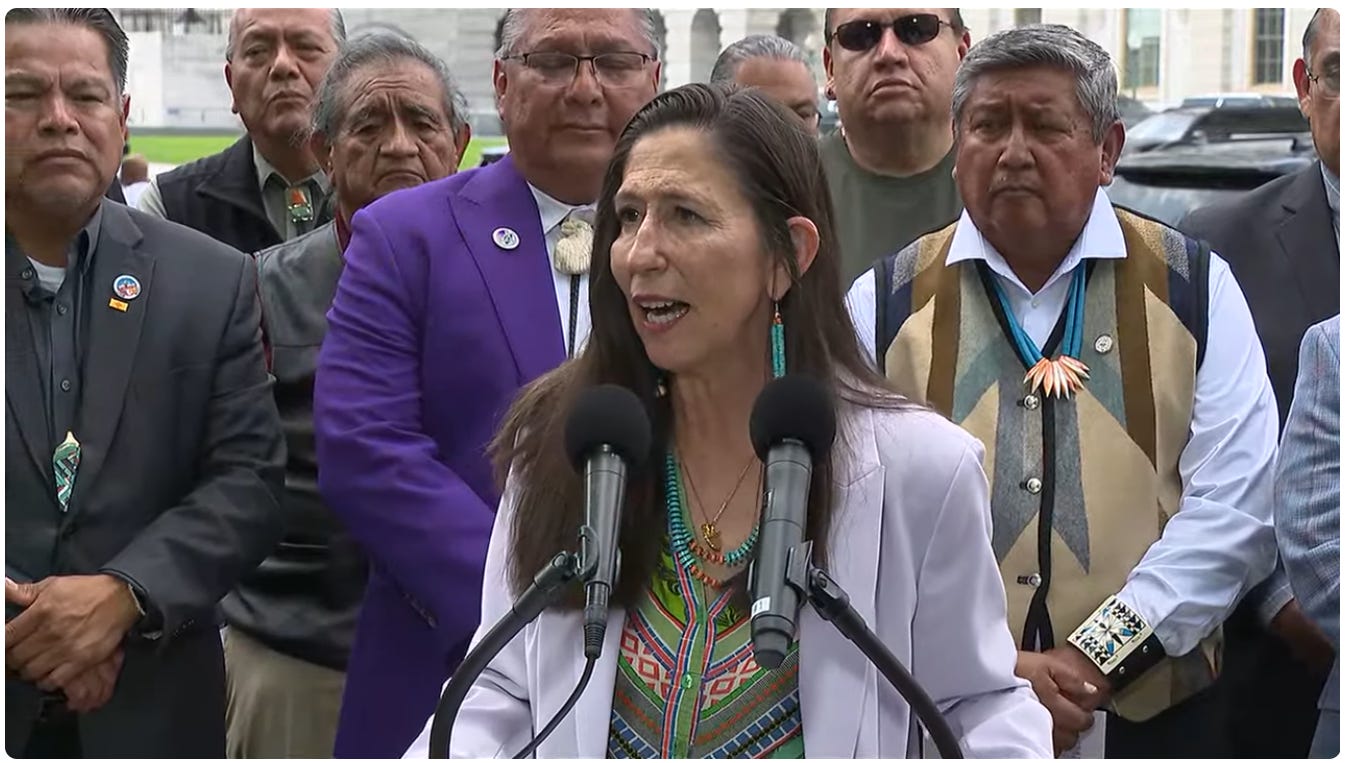 U.S. Rep. Teresa Leger Fernández (D-N.M.) spoke alongside New Mexico pueblo and tribal leaders in Washington, D.C., on July 22, 2026, to oppose a Bureau of Land Management plan to eliminate or reduce mining protections around Chaco Culture National Historical Park U.S. Rep. Teresa Leger Fernández (D-N.M.) spoke alongside New Mexico pueblo and tribal leaders in Washington, D.C., on July 22, 2026, to oppose a Bureau of Land Management plan to eliminate or reduce mining protections around Chaco Culture National Historical Park