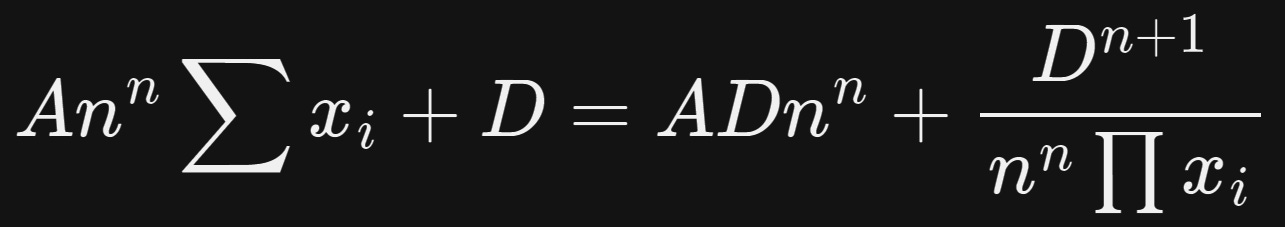Stable swap invariant equation.