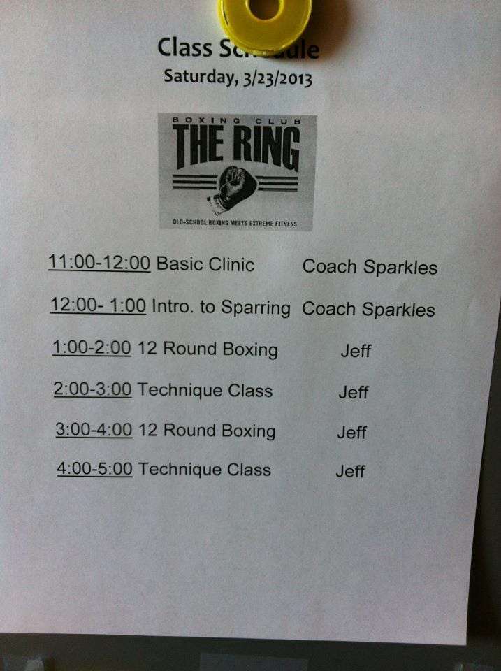 Training schedule