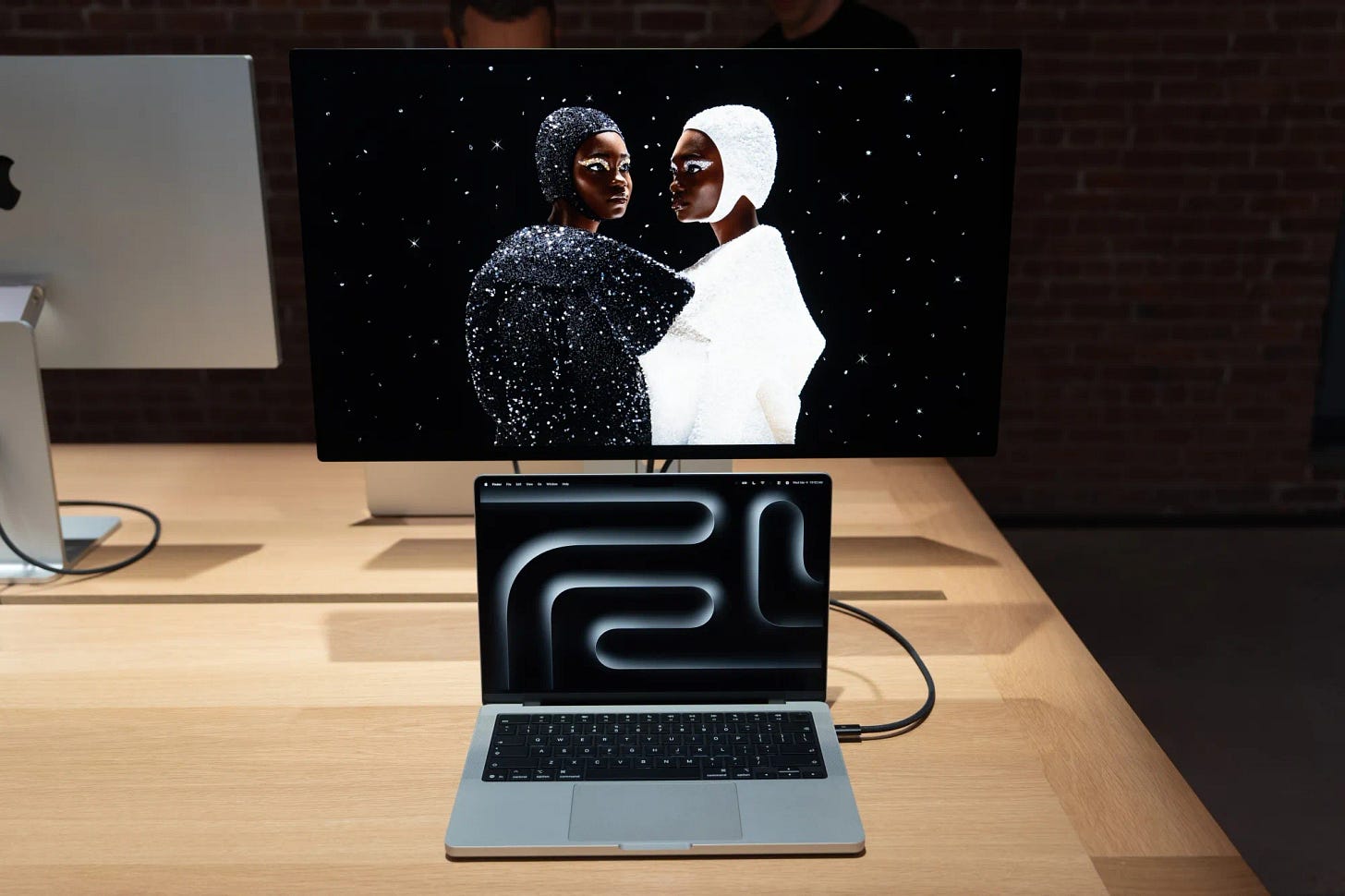 Apple Studio Display XDR at the Apple Event on Wednesday, March 4, 2026 in New York, USA. Apple Inc. announced new products this week, including the $599 MacBook Neo (the company's first true low-end laptop) and the iPhone 17e. The company also announced updated versions of the MacBook Pro, MacBook Air, Studio Display, and iPad Air. Photographer: Adam Gray/Bloomberg