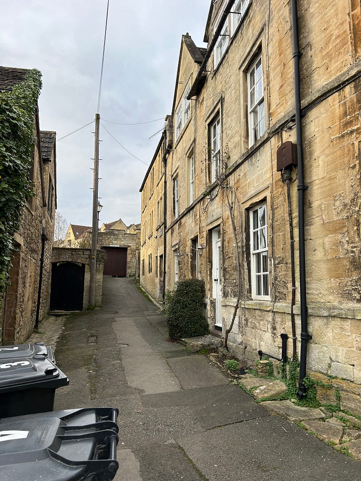 Photo on the left, Druce's Hill House, Church Street, Bradford on Avon and in photo 2 a side look at the attached properties. Images: Roland's Travels