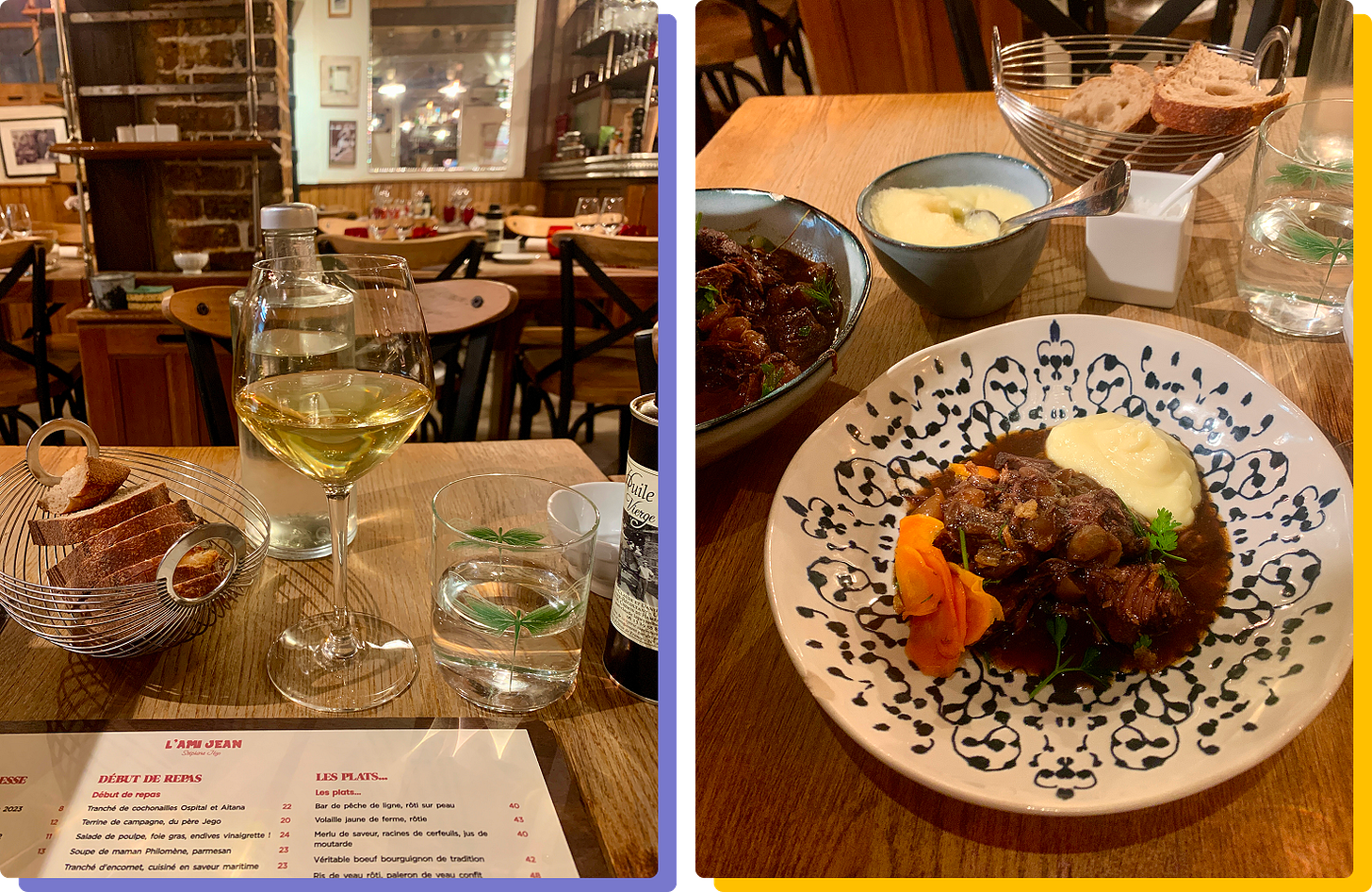 Photos of my order at L'Ami Jean